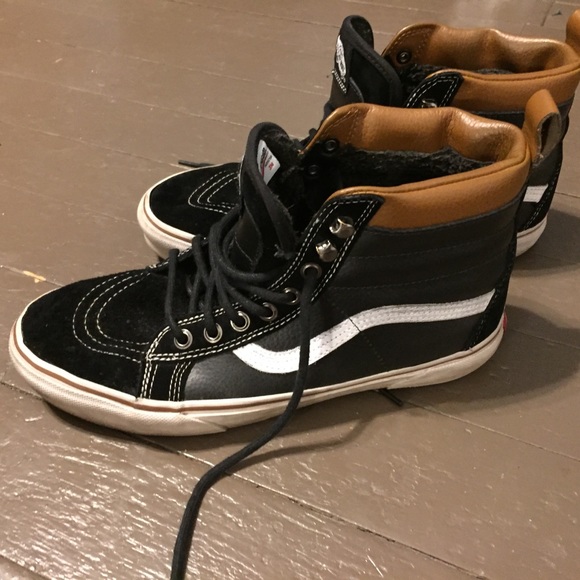 vans leather high tops mens